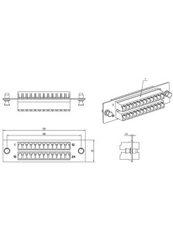 Hyperline FO-FPM-W120H32-24LC-BL