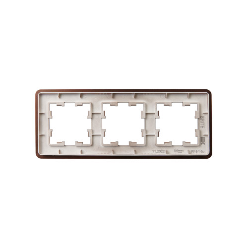 BRITE Рамка 3-местная РУ-3-1-Бр металл коричневый RE AL IEK BRITE Рамка 3-местная РУ-3-1-Бр металл коричневый RE AL IEK
