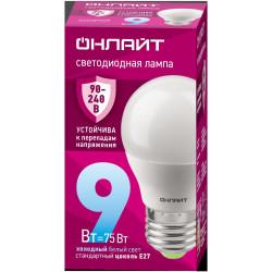 Лампа светодиодная/ Лампа светодиодная 9 Вт OLL-G45-9-230-6.5K-E27-FR PRO 90-240В