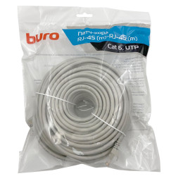 Патч-корд Buro UTP-6-30M-G UTP 4 пары cat.6 CCA molded 30м серый RJ-45 (m)-RJ-45 (m)