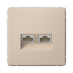 ARTGALLERY РОЗЕТКА двойная компьютерная RJ45+RJ45, кат.6А, механизм, ПЕСОЧНЫЙ
