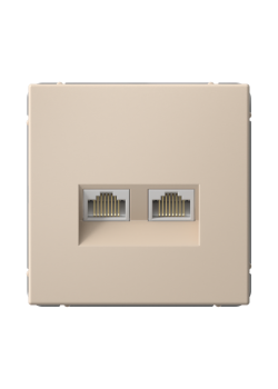 ARTGALLERY РОЗЕТКА двойная компьютерная RJ45+RJ45, кат.6А, механизм, ПЕСОЧНЫЙ