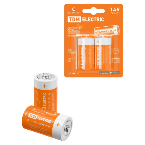 Элемент питания LR14 C Alkaline 1,5V BP-2 TDM