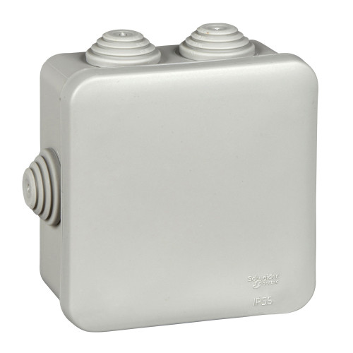 MULTIBOX Коробка распред. откр. установки 85x85x40, габариты 110х110х48, IP55 СЕРАЯ (со стикером)