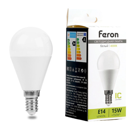 Лампа светодиодная Feron LB-990 Шарик E14 15W 175-265V 4000K