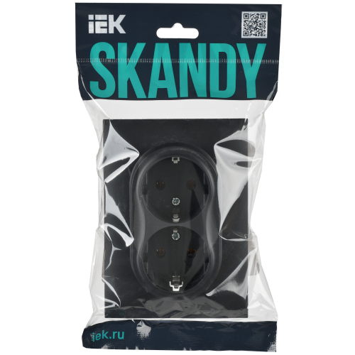 SKANDY Розетка 2-местная с заземлением без защитных шторок 16А в сборе SK-R08G графит IEK SKANDY Розетка 2-местная с заземлением без защитных шторок 16А в сборе SK-R08G графит IEK