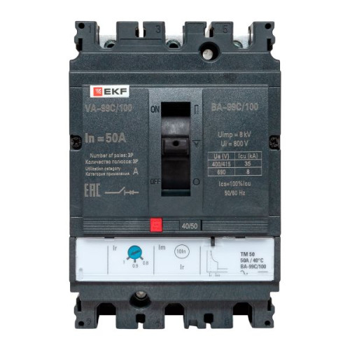 ВА-99C 100/50А 3P 35кА с термомагнитным расцепителем EKF ВА-99C 100/50А 3P 35кА с термомагнитным расцепителем EKF
