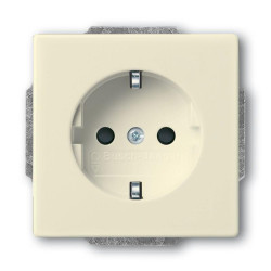 Розетка 1-м СП Solo/future 16А IP20 250В Schuko защ. шторки savanne/сл. кость ABB 2CKA002013A5376