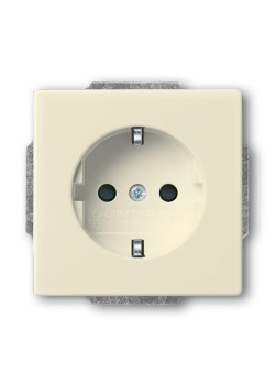 Розетка 1-м СП Solo/future 16А IP20 250В Schuko защ. шторки savanne/сл. кость ABB 2CKA002013A5376