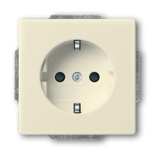 Розетка 1-м СП Solo/future 16А IP20 250В Schuko защ. шторки savanne/сл. кость ABB 2CKA002013A5376
