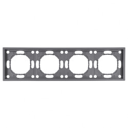 Рамка STEKKER, PFR00-5004-10  4-местная, серия Эмили, платиново-серый, soft touch