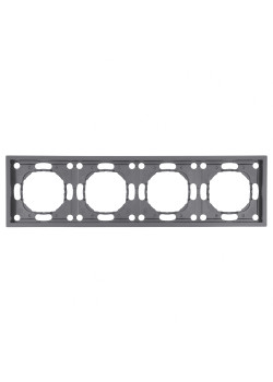 Рамка STEKKER, PFR00-5004-10  4-местная, серия Эмили, платиново-серый, soft touch