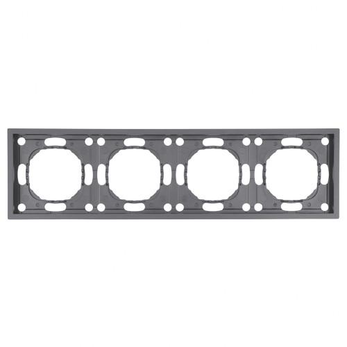 Рамка STEKKER, PFR00-5004-10  4-местная, серия Эмили, платиново-серый, soft touch