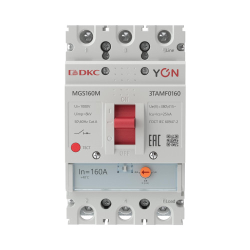 Авт. выкл. YON MGS160 3P 128-160A 25kA