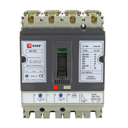 Выключатель авт. 3п+N ВА-99C (Compact NS) 100/16А 36кА EKF